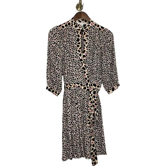 Diane Von Furstenberg Womens Silk Abel Wrap Dress Leopard 2010 Mod Keyhole Sz 2 - Picture 1 of 8